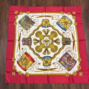 Hermes Les Tambours Silk Square Scarf